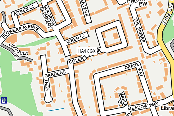 HA4 8GX map - OS OpenMap – Local (Ordnance Survey)