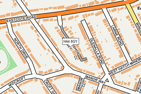 HA4 8GY map - OS OpenMap – Local (Ordnance Survey)
