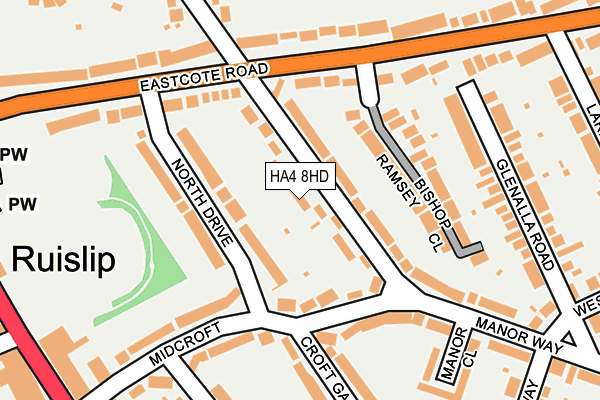 HA4 8HD map - OS OpenMap – Local (Ordnance Survey)