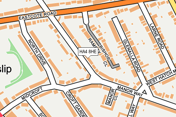 HA4 8HE map - OS OpenMap – Local (Ordnance Survey)