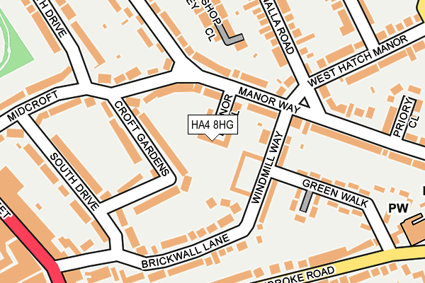 HA4 8HG map - OS OpenMap – Local (Ordnance Survey)