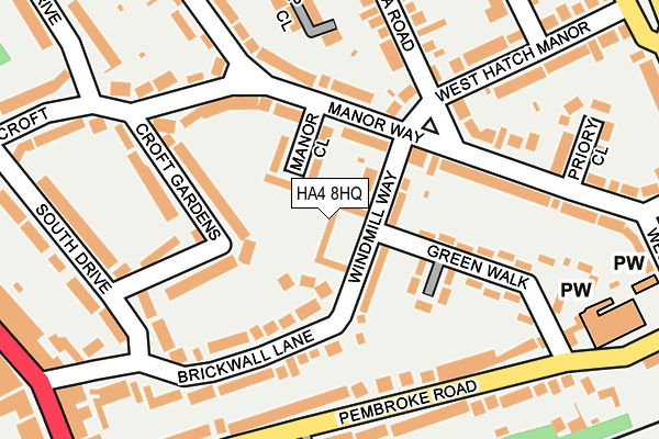 HA4 8HQ map - OS OpenMap – Local (Ordnance Survey)