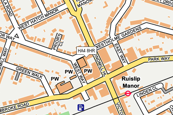 HA4 8HR map - OS OpenMap – Local (Ordnance Survey)