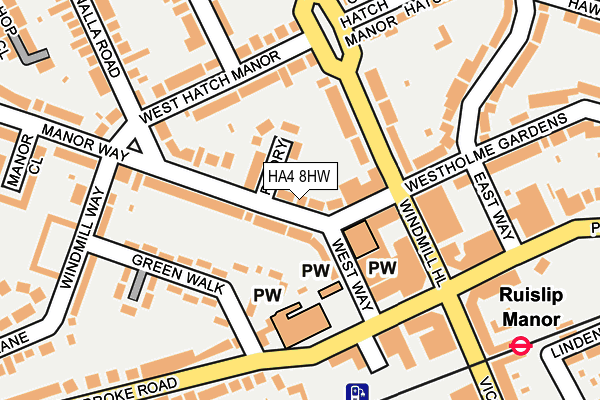 HA4 8HW map - OS OpenMap – Local (Ordnance Survey)