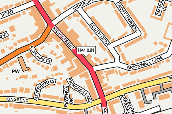 HA4 8JN map - OS OpenMap – Local (Ordnance Survey)