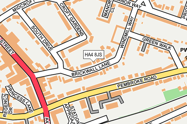 HA4 8JS map - OS OpenMap – Local (Ordnance Survey)