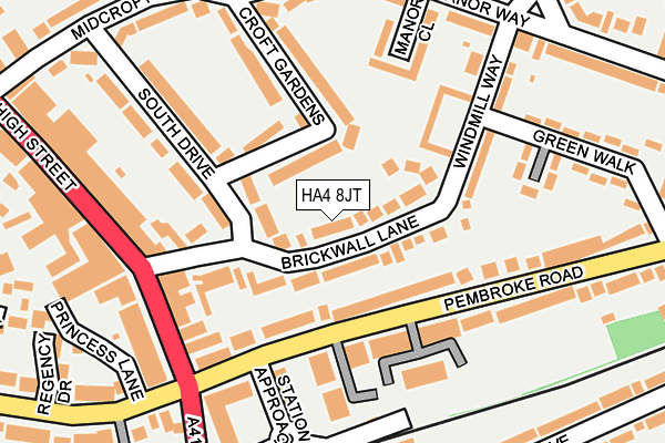 HA4 8JT map - OS OpenMap – Local (Ordnance Survey)
