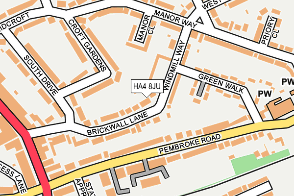 HA4 8JU map - OS OpenMap – Local (Ordnance Survey)
