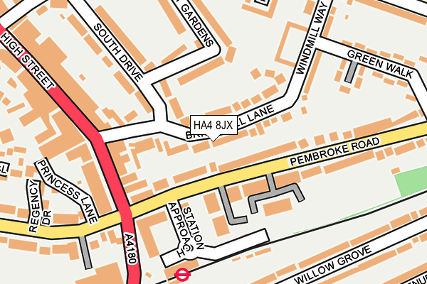 HA4 8JX map - OS OpenMap – Local (Ordnance Survey)