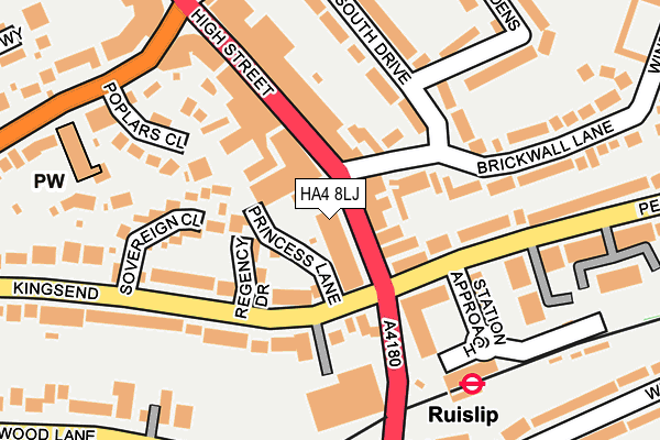 Map of RUISLIP CURRENCY LTD at local scale