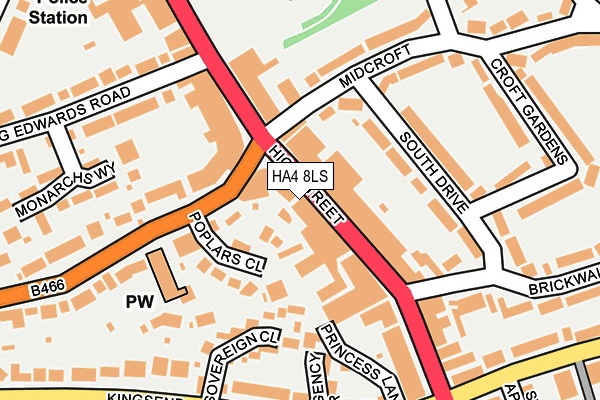 HA4 8LS map - OS OpenMap – Local (Ordnance Survey)