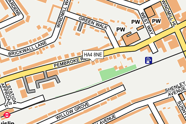 HA4 8NE map - OS OpenMap – Local (Ordnance Survey)
