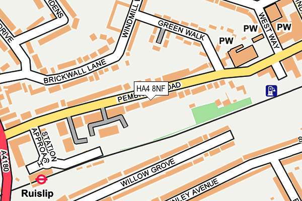 HA4 8NF map - OS OpenMap – Local (Ordnance Survey)
