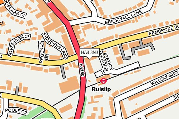 HA4 8NJ map - OS OpenMap – Local (Ordnance Survey)