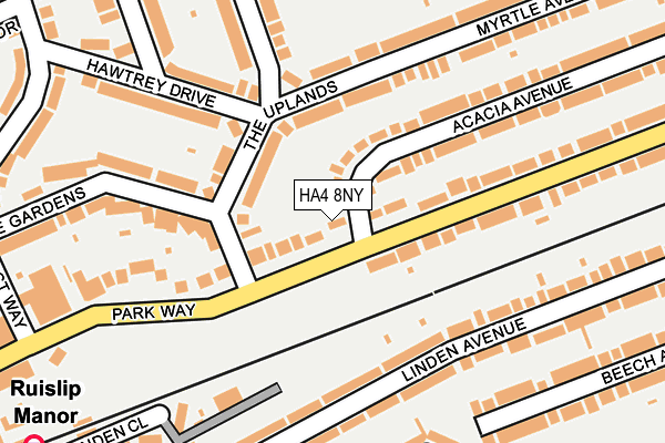 HA4 8NY map - OS OpenMap – Local (Ordnance Survey)