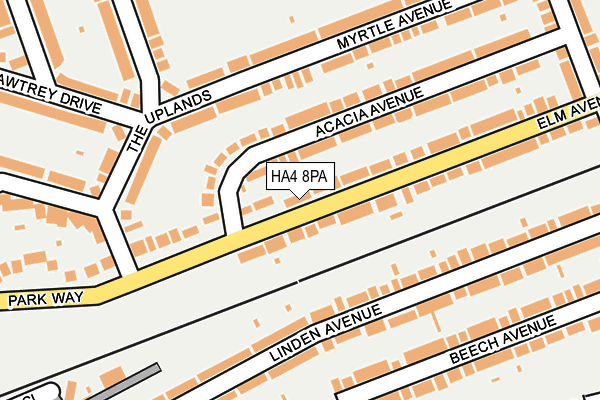 HA4 8PA map - OS OpenMap – Local (Ordnance Survey)