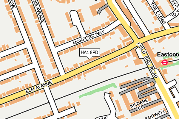 HA4 8PD map - OS OpenMap – Local (Ordnance Survey)