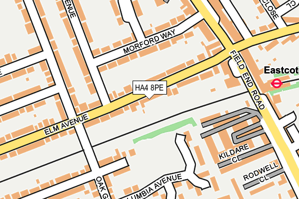 HA4 8PE map - OS OpenMap – Local (Ordnance Survey)