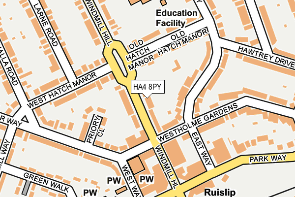 HA4 8PY map - OS OpenMap – Local (Ordnance Survey)