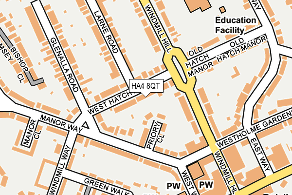 HA4 8QT map - OS OpenMap – Local (Ordnance Survey)