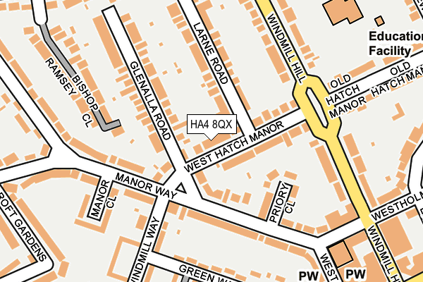 HA4 8QX map - OS OpenMap – Local (Ordnance Survey)