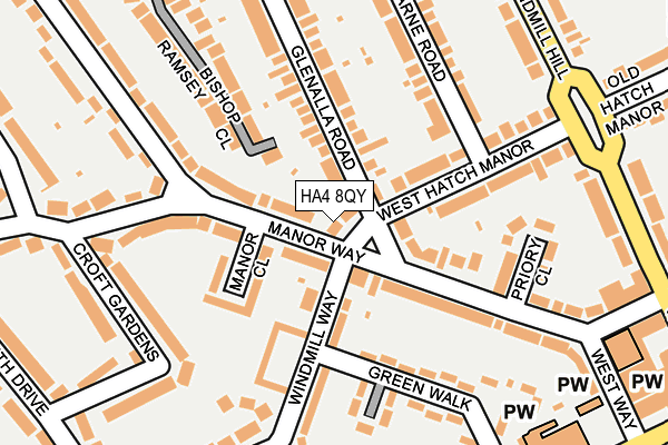 HA4 8QY map - OS OpenMap – Local (Ordnance Survey)
