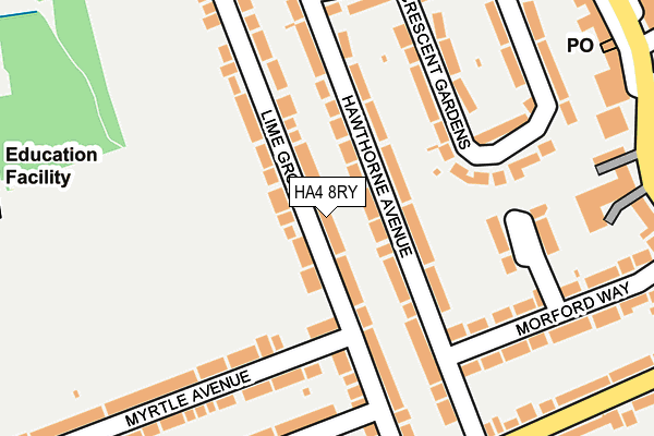 HA4 8RY map - OS OpenMap – Local (Ordnance Survey)