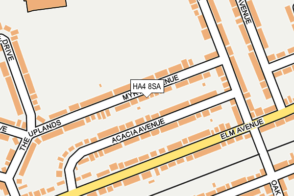 HA4 8SA map - OS OpenMap – Local (Ordnance Survey)