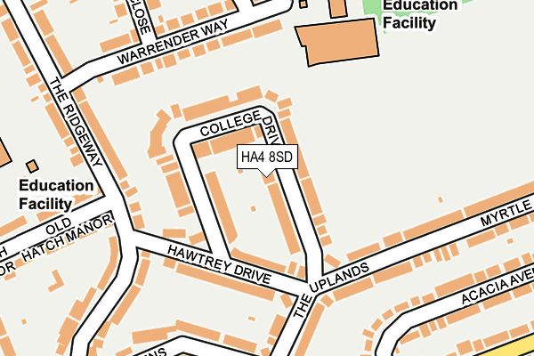 HA4 8SD map - OS OpenMap – Local (Ordnance Survey)