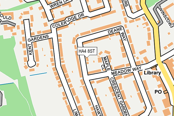 HA4 8ST map - OS OpenMap – Local (Ordnance Survey)