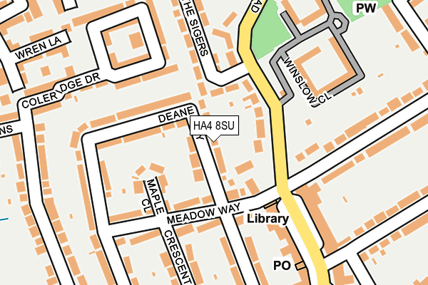 HA4 8SU map - OS OpenMap – Local (Ordnance Survey)