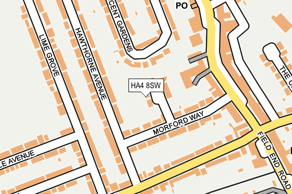 HA4 8SW map - OS OpenMap – Local (Ordnance Survey)