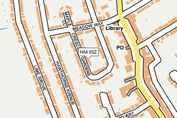HA4 8SZ map - OS OpenMap – Local (Ordnance Survey)