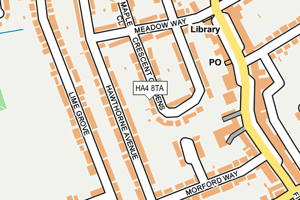 HA4 8TA map - OS OpenMap – Local (Ordnance Survey)
