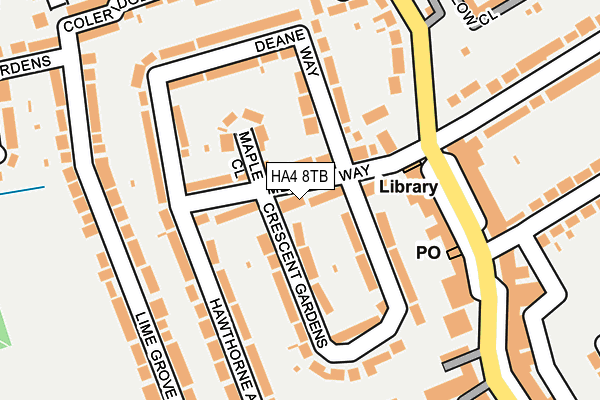 HA4 8TB map - OS OpenMap – Local (Ordnance Survey)