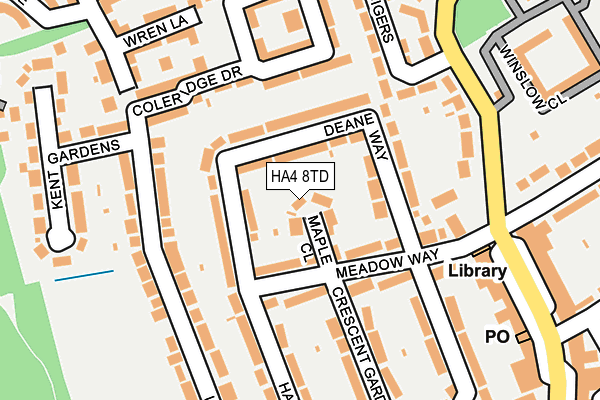 HA4 8TD map - OS OpenMap – Local (Ordnance Survey)