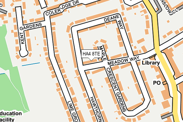 HA4 8TE map - OS OpenMap – Local (Ordnance Survey)