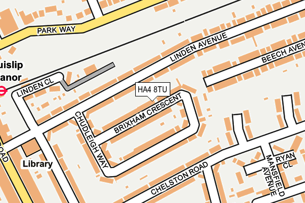 HA4 8TU map - OS OpenMap – Local (Ordnance Survey)