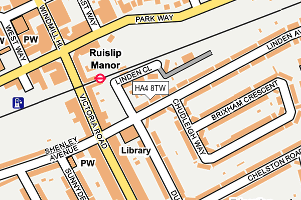 HA4 8TW map - OS OpenMap – Local (Ordnance Survey)