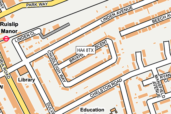 HA4 8TX map - OS OpenMap – Local (Ordnance Survey)