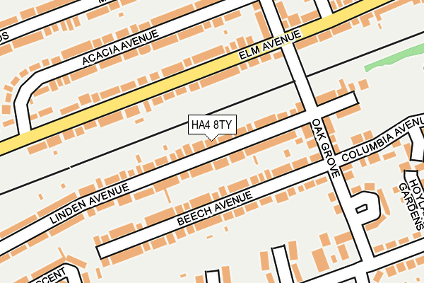 HA4 8TY map - OS OpenMap – Local (Ordnance Survey)