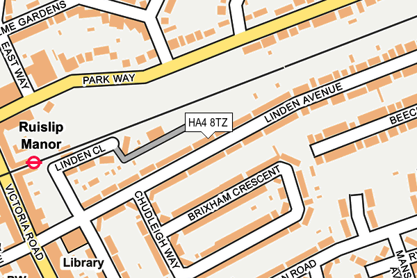 HA4 8TZ map - OS OpenMap – Local (Ordnance Survey)