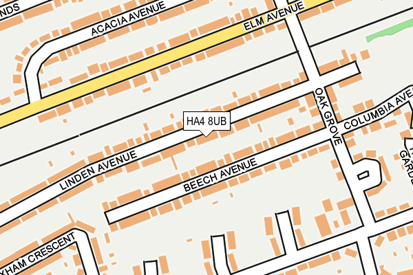 HA4 8UB map - OS OpenMap – Local (Ordnance Survey)