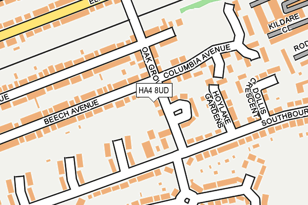 HA4 8UD map - OS OpenMap – Local (Ordnance Survey)