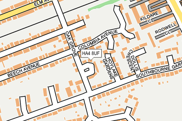 HA4 8UF map - OS OpenMap – Local (Ordnance Survey)