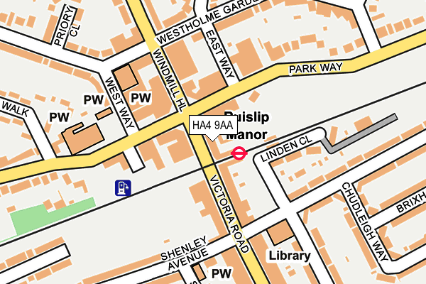 HA4 9AA map - OS OpenMap – Local (Ordnance Survey)