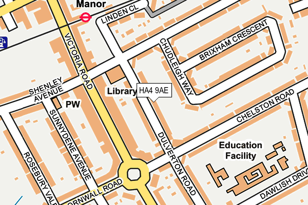 HA4 9AE map - OS OpenMap – Local (Ordnance Survey)