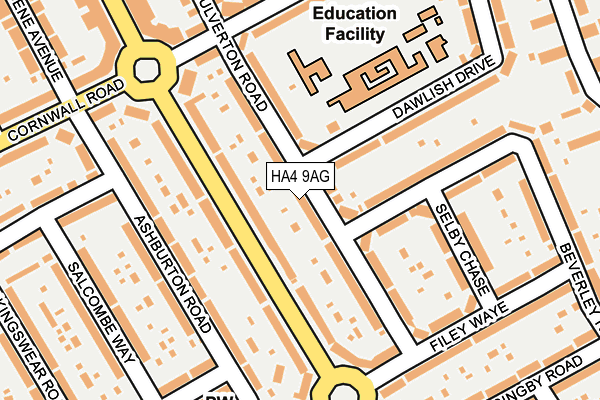 HA4 9AG map - OS OpenMap – Local (Ordnance Survey)