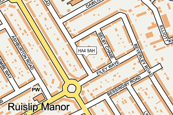 HA4 9AH map - OS OpenMap – Local (Ordnance Survey)