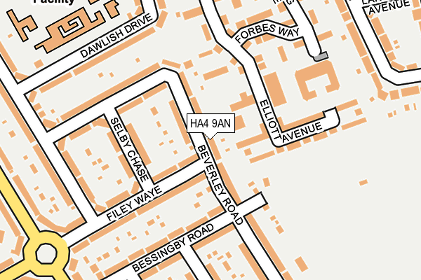 HA4 9AN map - OS OpenMap – Local (Ordnance Survey)